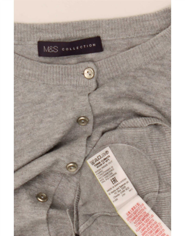 Женский кардиган Marks & Spencer UK 12 Средний Серый Вискоза