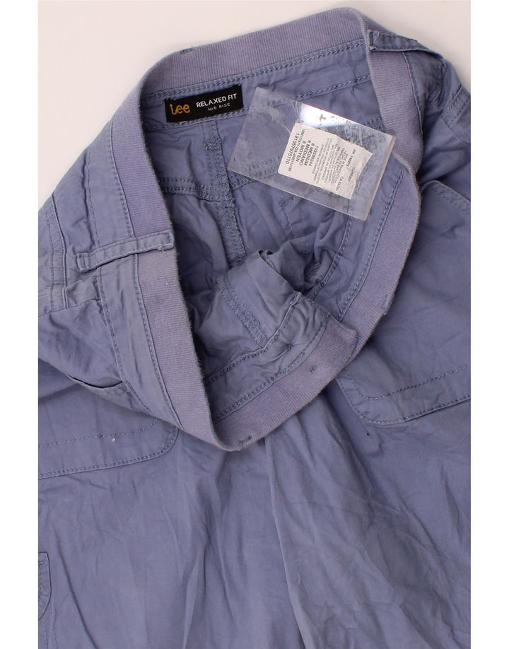 LEE Womens Mid Rise Relaxed Fit Cargo Shorts US 8 Medium W34  Blue Cotton Vintage Lee and Second-Hand Lee from Messina Hembry 