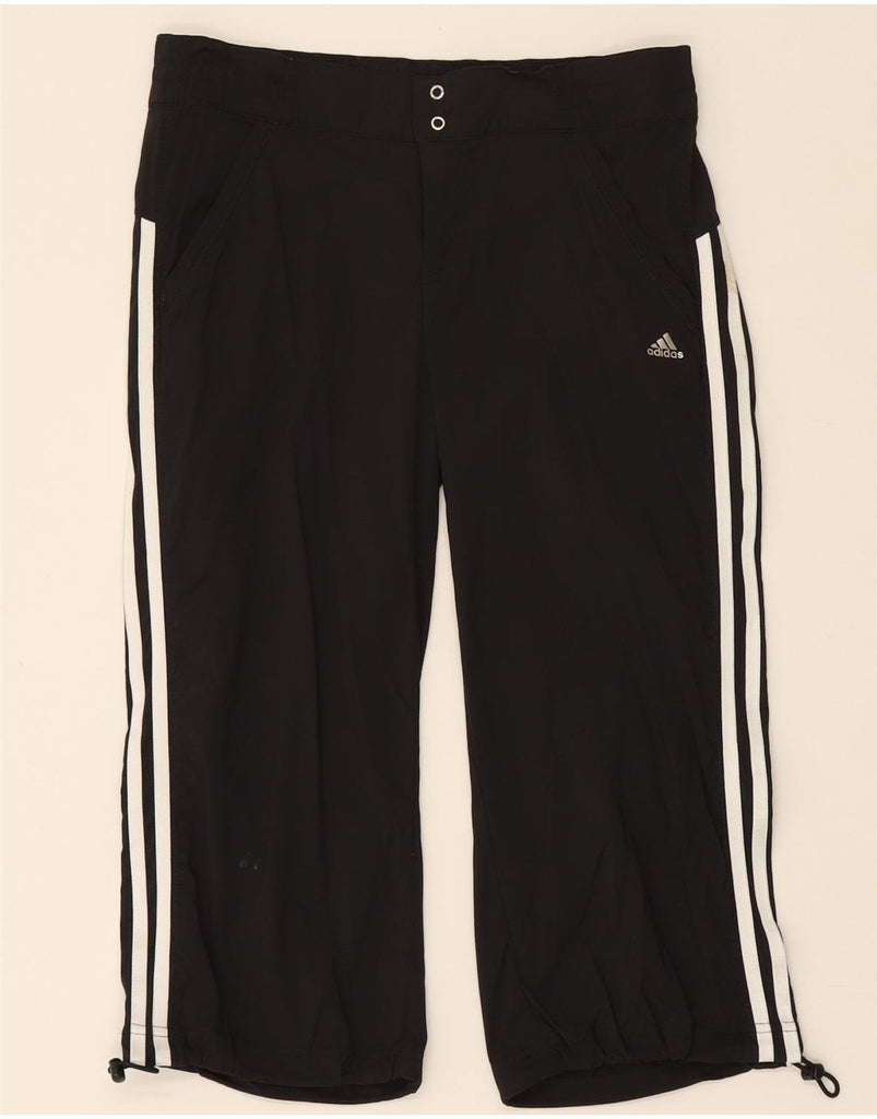 ADIDAS Womens Climalite Straight Capri Trousers UK 12 Medium W32 L18 Black Vintage Adidas and Second-Hand Adidas from Messina Hembry 