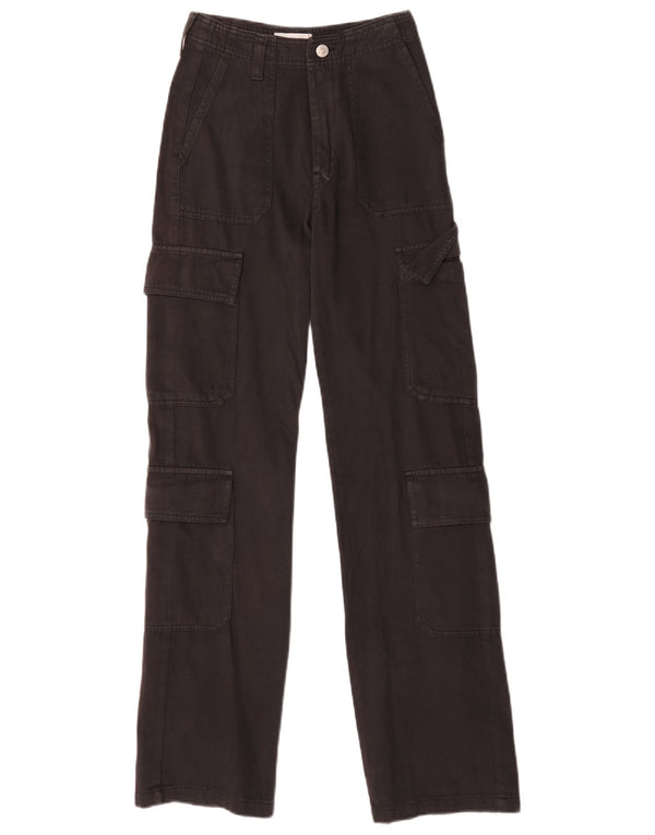 Женские широкие брюки карго Zara EU 32 2XS W22 L31, черные, хлопковые