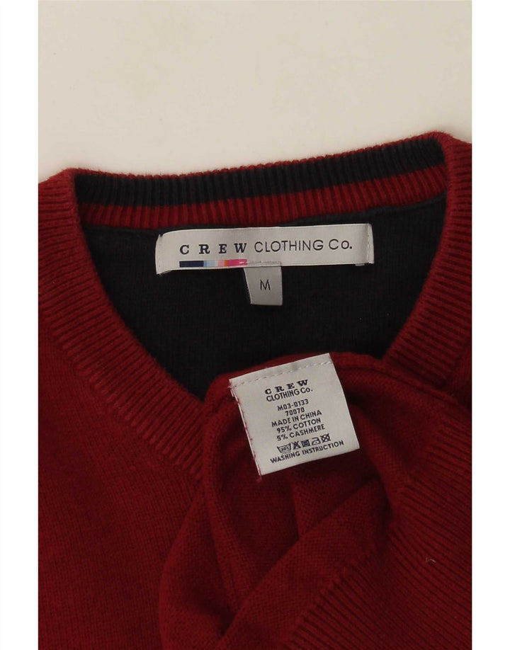 Мужской джемпер с v-образным вырезом J. Crew, хлопковый свитер среднего красного цвета