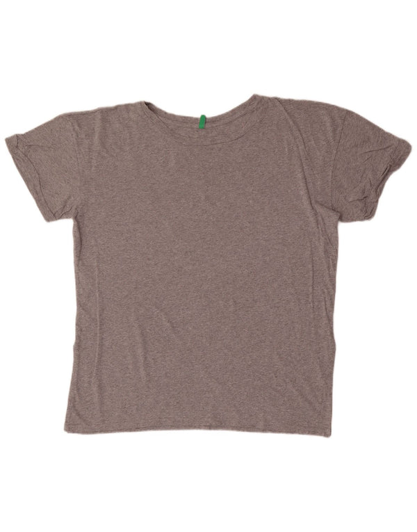 Женская футболка Benetton Top UK 18 XL Серая в крапинку