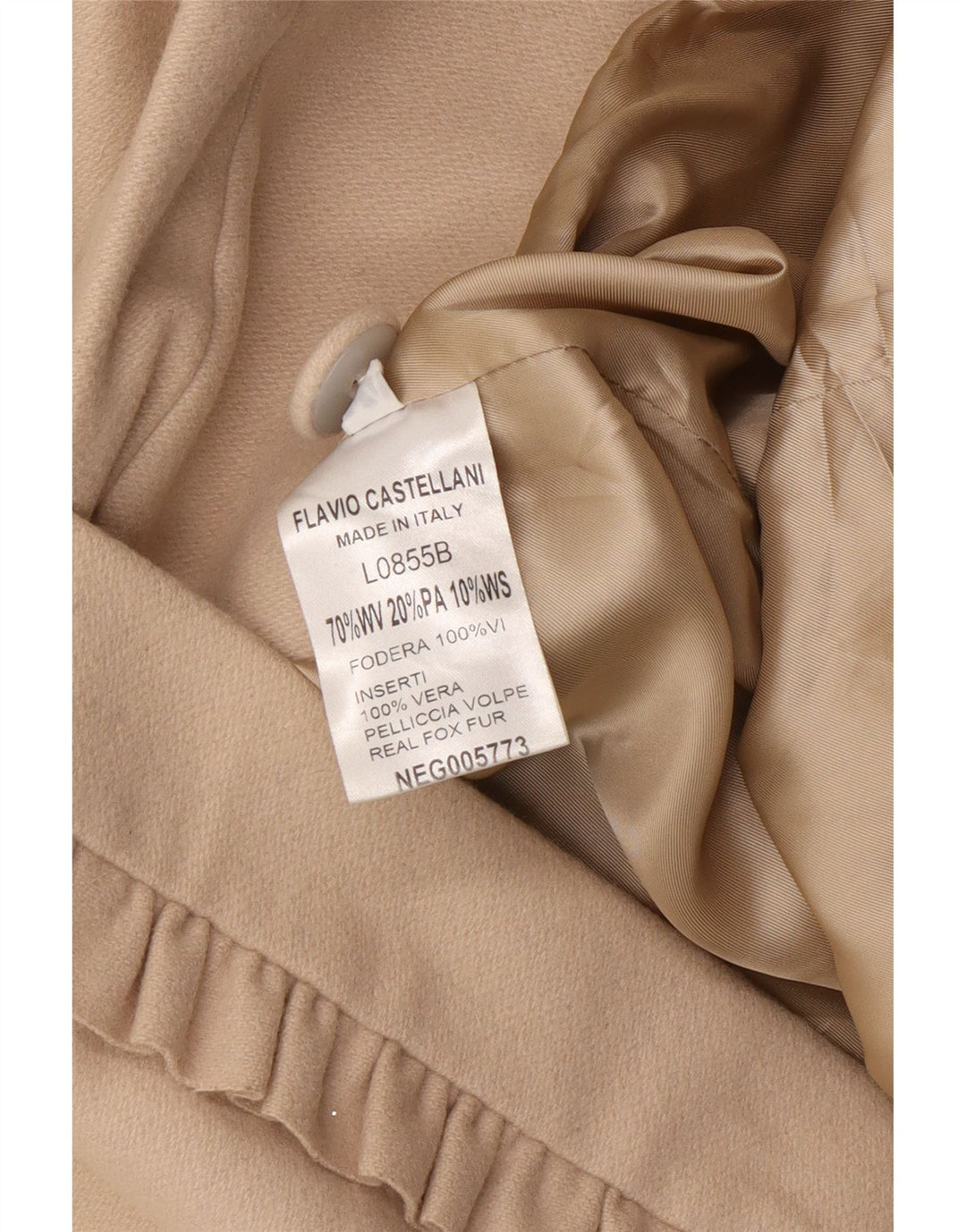 Flavio Castellani Женское пальто IT 44 Medium Beige Wool