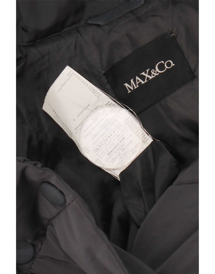 Мужская стеганая куртка Max & Co. UK 14, большая темно-синяя, полиэстер