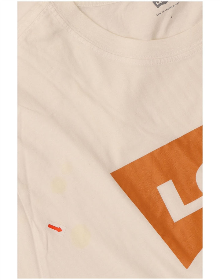 LEVI'S Womens Oversized Graphic T-Shirt Top UK 16 Large White