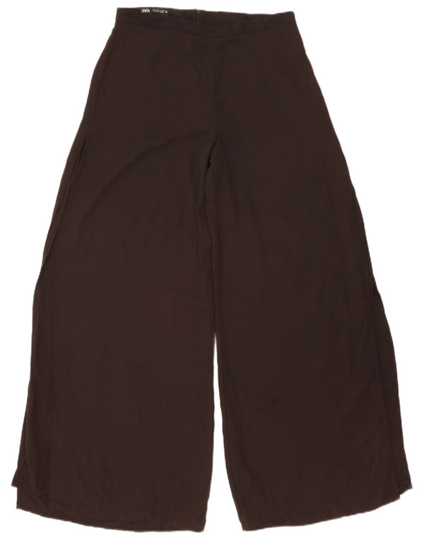 Женские повседневные широкие брюки Zara Medium W30 L31, черные, полиэстер