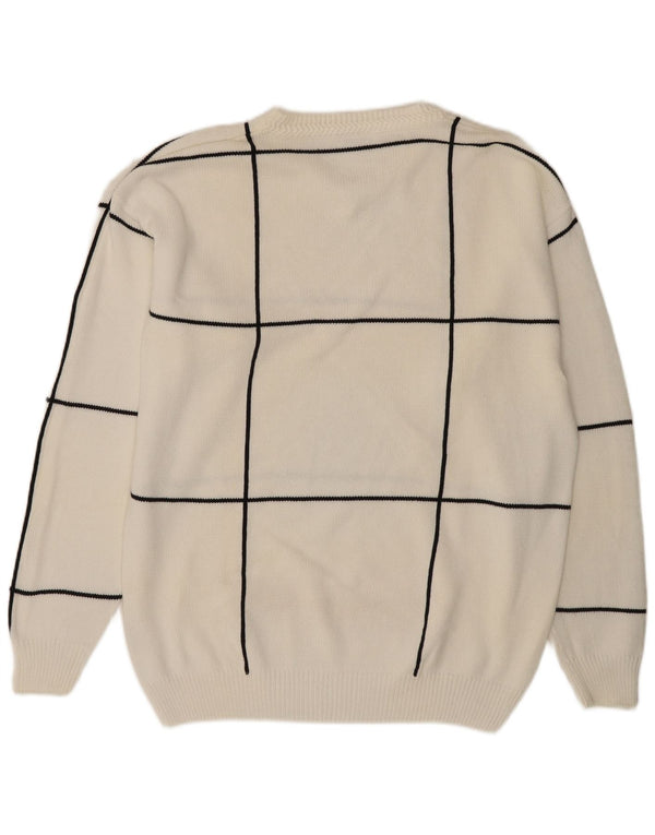 Женский джемпер с v-образным вырезом Alba Moda, Великобритания, 22/24, 3XL, хлопок в белую клетку