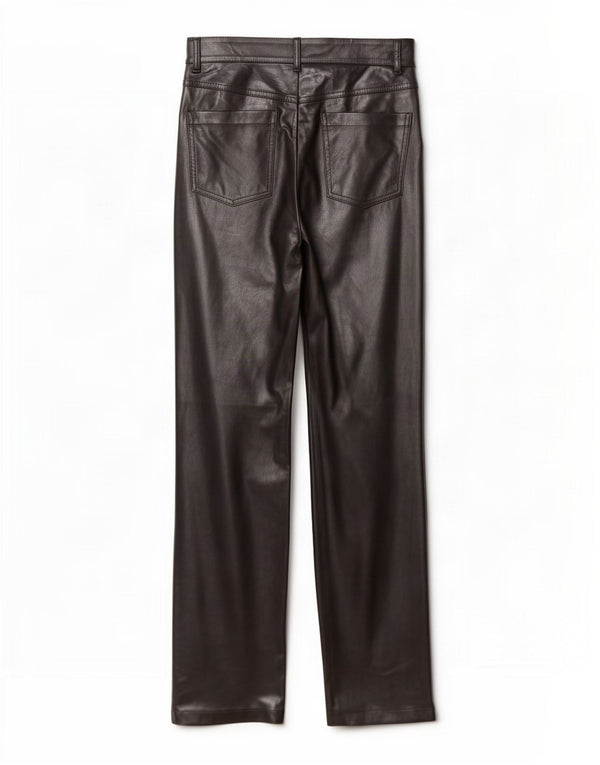 Женские прямые брюки из искусственной кожи Zara Medium W28 L32, черные