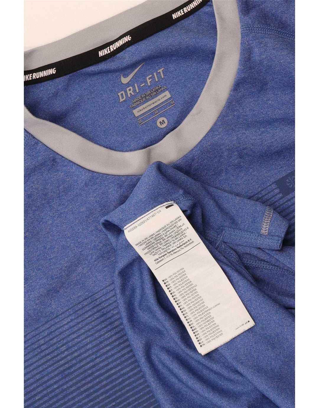 Мужская футболка Nike Dri Fit из полиэстера средней синей полоски