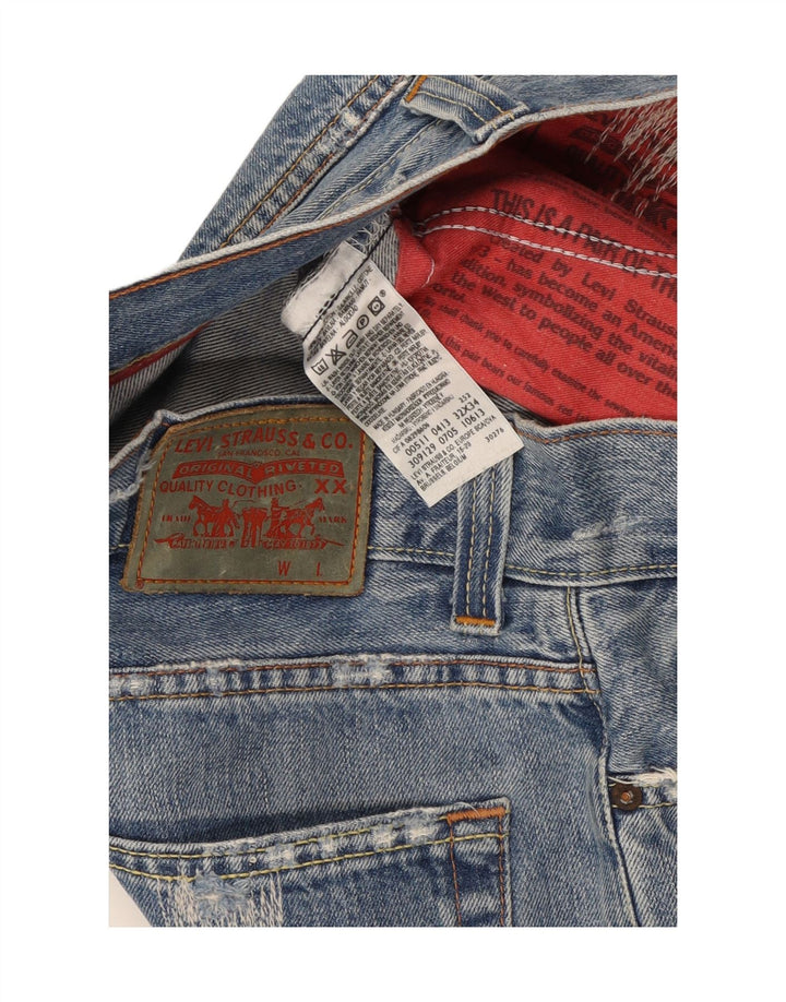 LEVI'S Womens 511 Distressed Skinny Jeans W32 L30 Blue Cotton Vintage Levi's and Second-Hand Levi's from Messina Hembry 