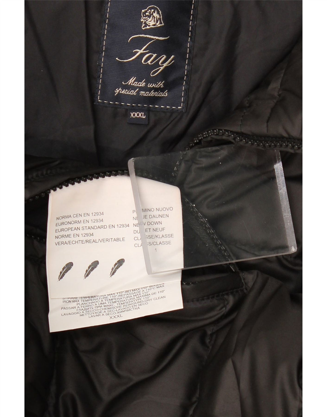 Мужская стеганая куртка FAY UK 46 3XL, черный полиэстер