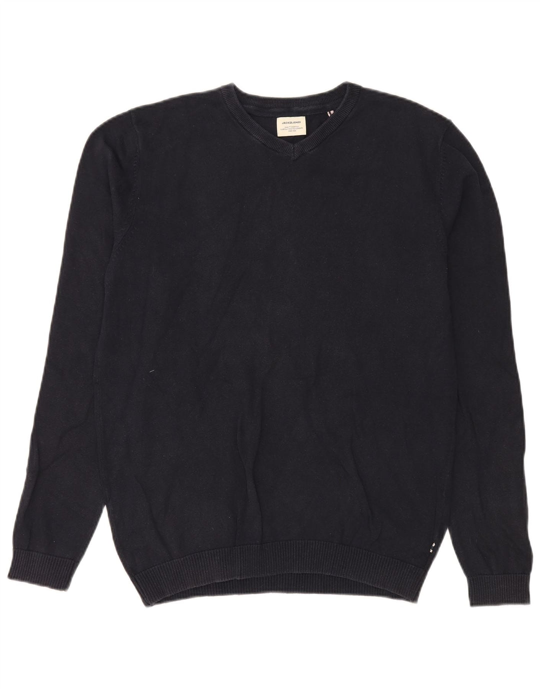 JACK & JONES Мужской джемпер с v-образным вырезом, средний темно-синий
