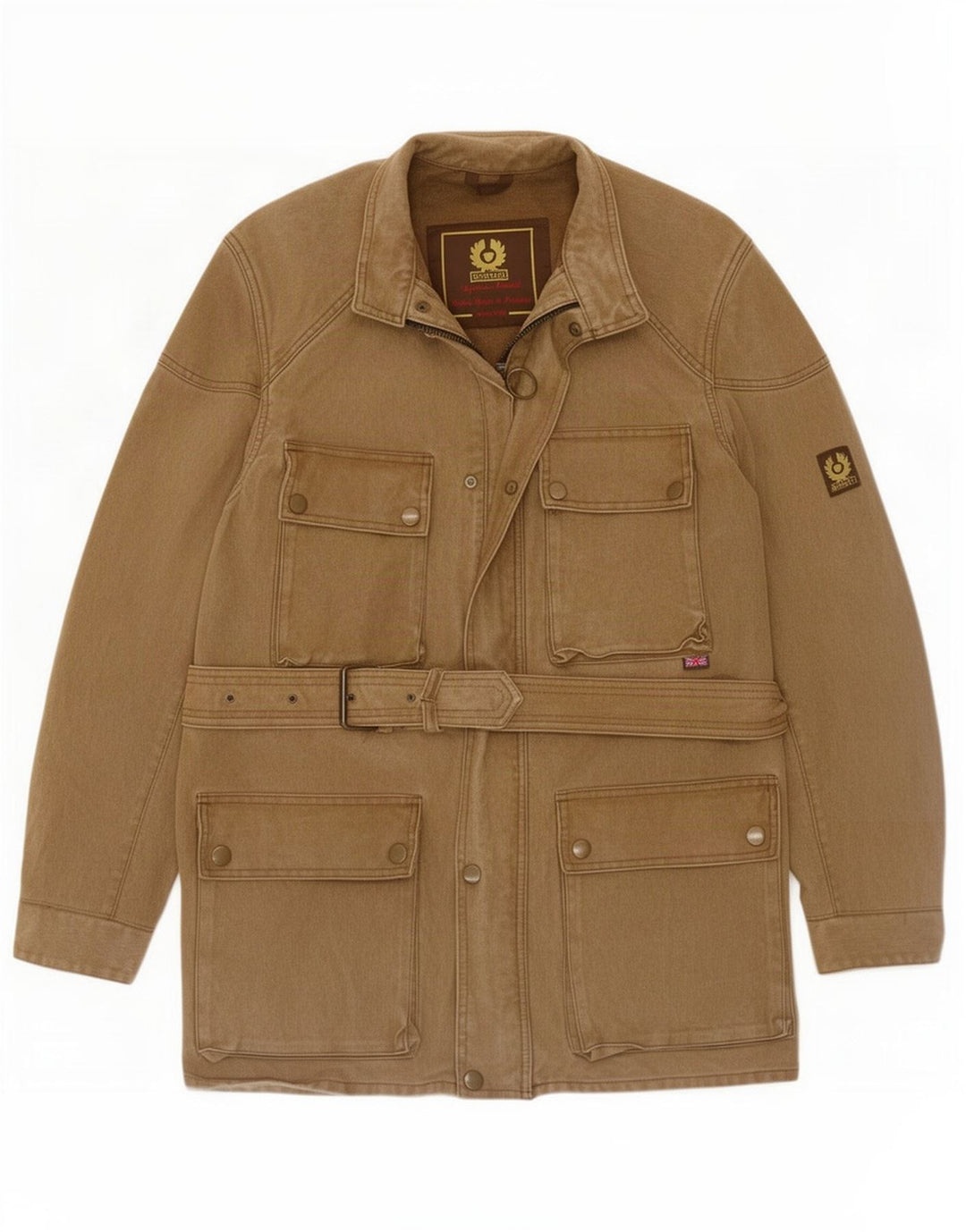 Мужская куртка Belstaff UK 38, хлопковый средний коричневый цвет
