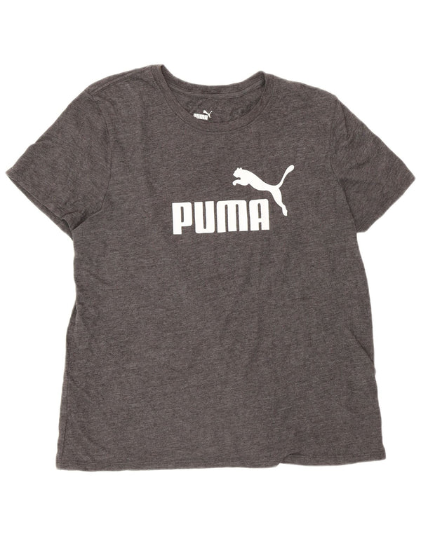 Женская футболка с рисунком Puma Top UK 16, большой серый хлопок
