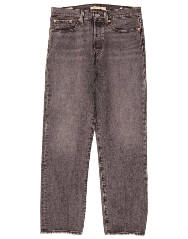 Levi's Womens Wedgie High Waist Straight Jeans W28 L26 Grey Cotton