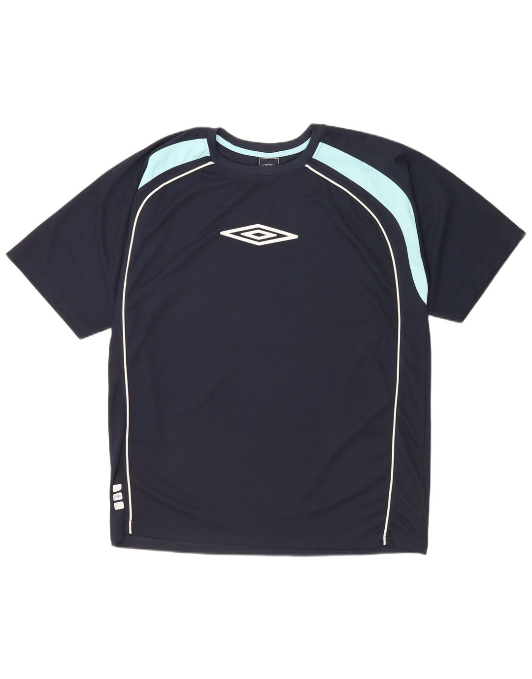 Umbro Мужская футболка с рисунком, верхняя часть, большой темно-синий, полиэстер с цветными блоками
