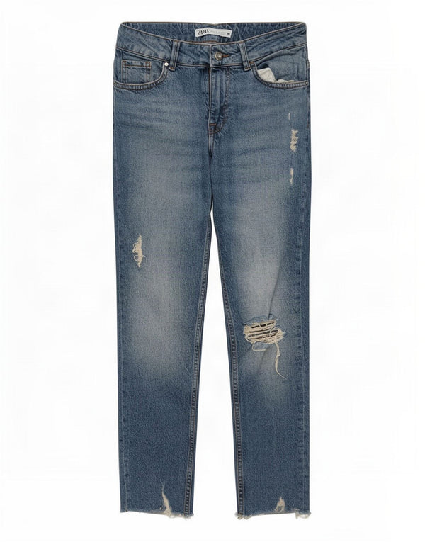 Женские укороченные джинсы скинни Zara EU 38, маленькие W28 L25, синие