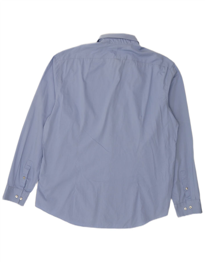 Мужская рубашка приталенного кроя Calvin Klein, размер 43, 17 XL, синяя