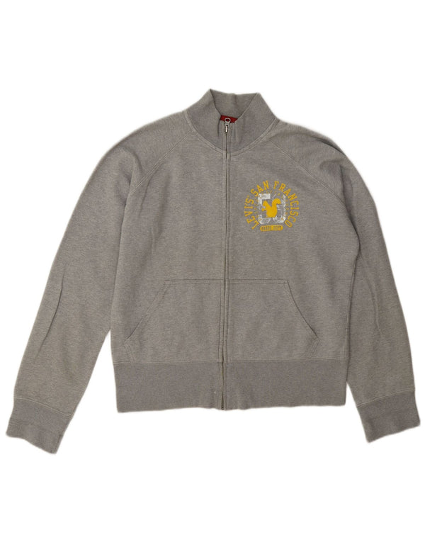 Levi's Womens Graphic Tracksuit Top Jacket UK 18 XL Grey Flecked