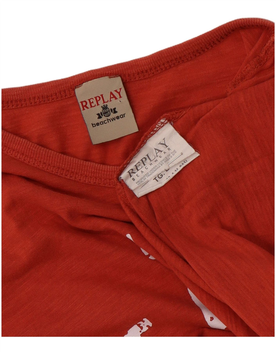 Женская футболка с рисунком Replay Top UK 16, большая красная