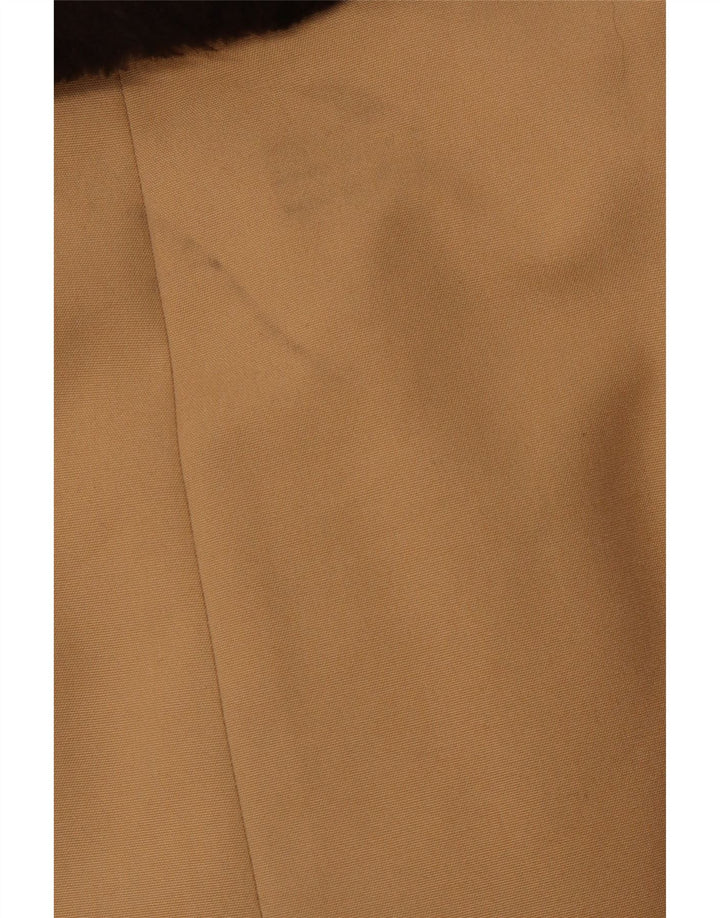 DIOLEN Мужское двубортное пальто из шерпы UK 38 Средне-коричневый Синтетика