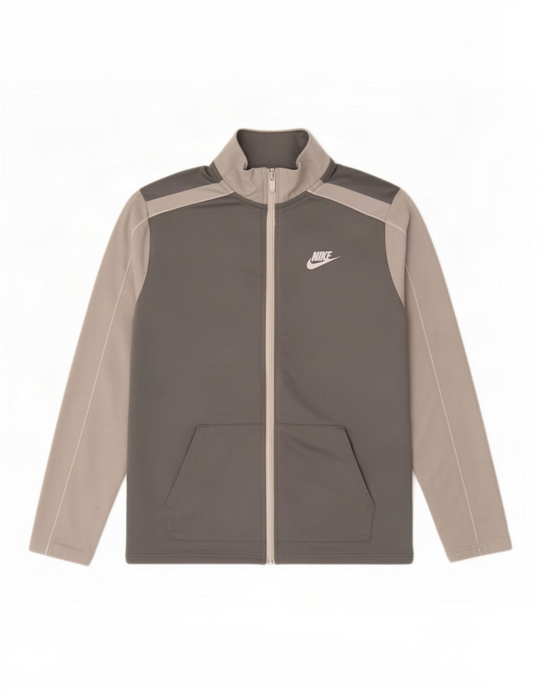 Спортивный костюм Nike для мальчиков, верхняя куртка 13–14 лет, XL, серый полиэстер с цветными блоками