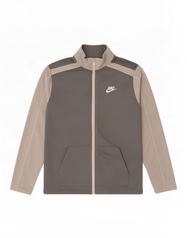 Спортивный костюм Nike для мальчиков, верхняя куртка 13–14 лет, XL, серый полиэстер с цветными блоками