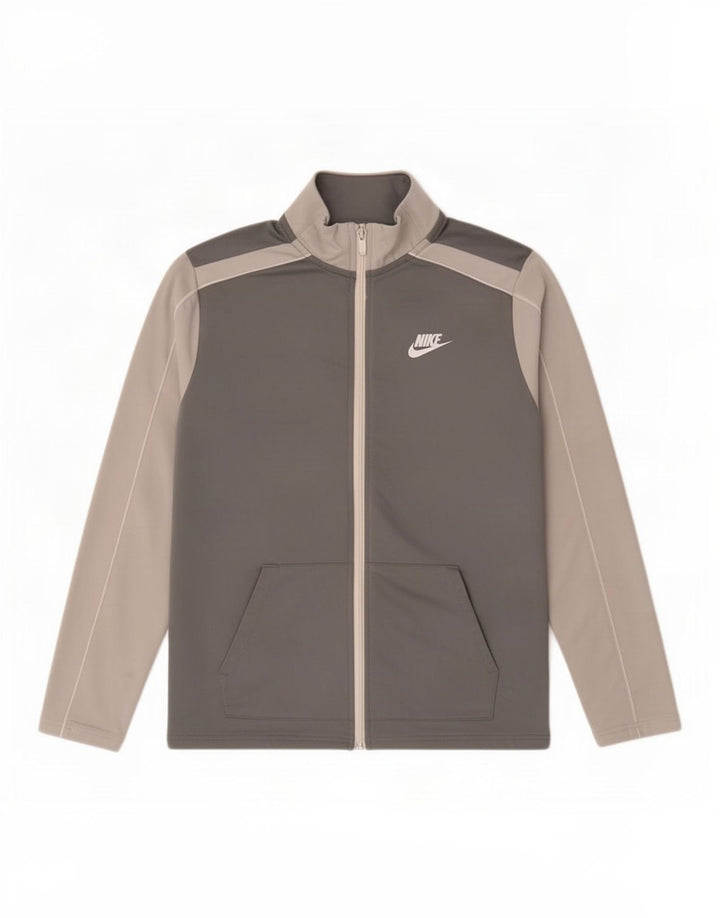 Спортивный костюм Nike для мальчиков, верхняя куртка 13–14 лет, XL, серый полиэстер с цветными блоками
