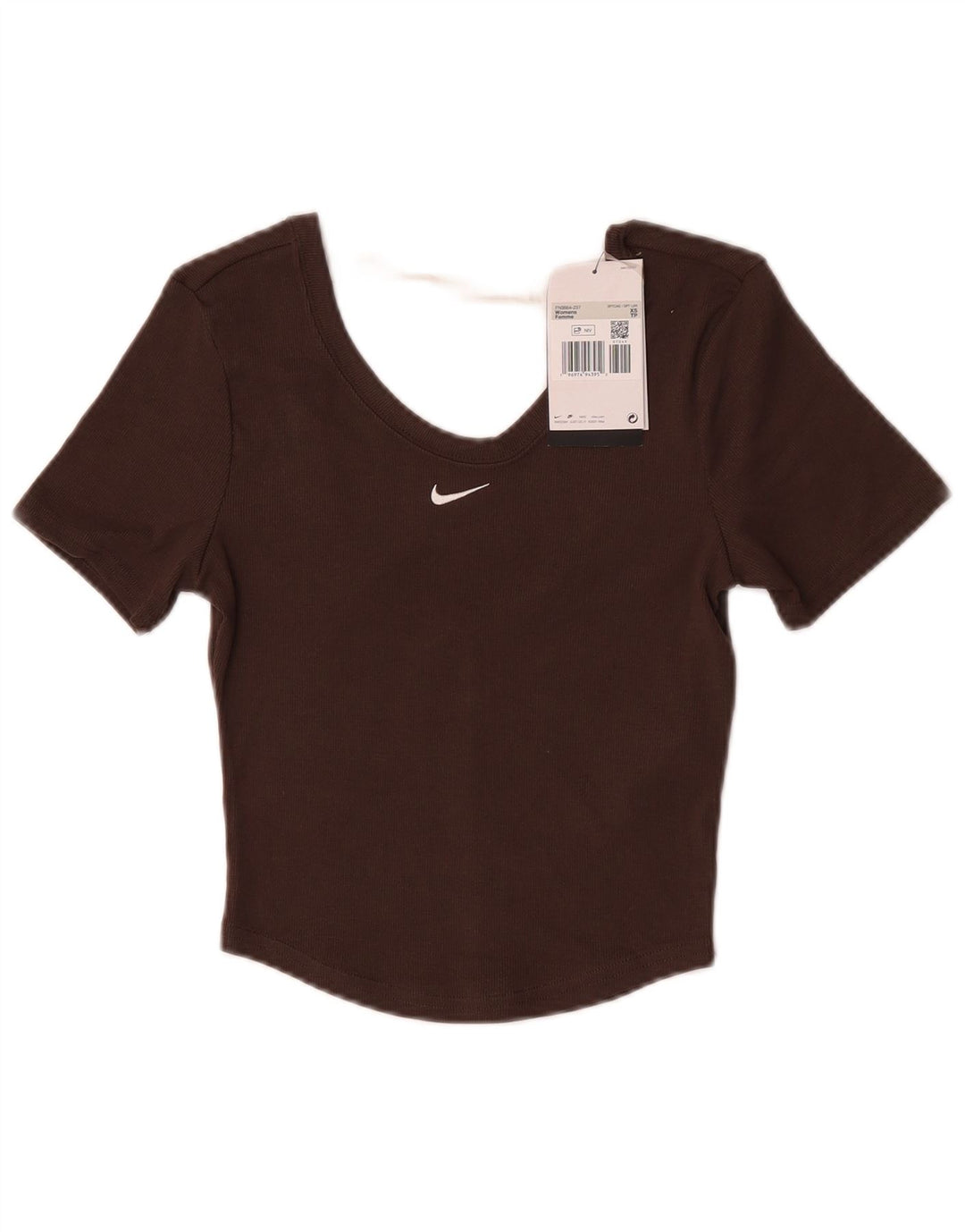 Женская укороченная футболка Nike UK 4 XS, коричневый полиэстер