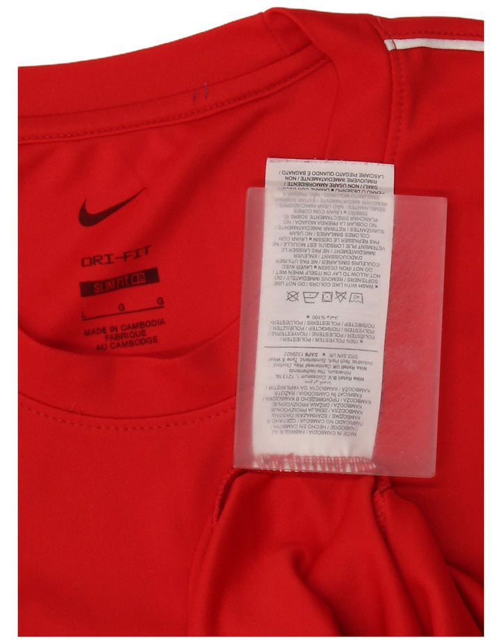 Мужская футболка Nike Dri Fit Slim Fit, большой красный полиэстер