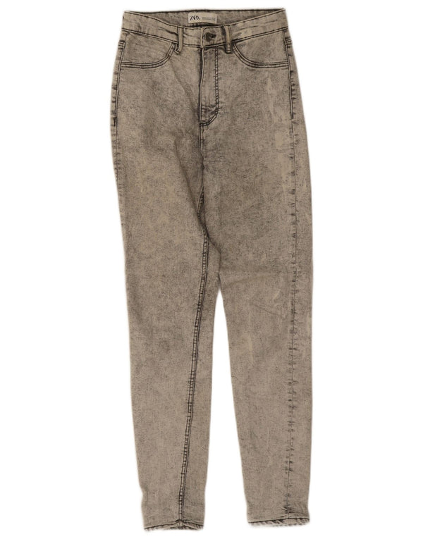 Zara Womens High Waist Skinny Jeans EU 38 Small W28 L28 Grey