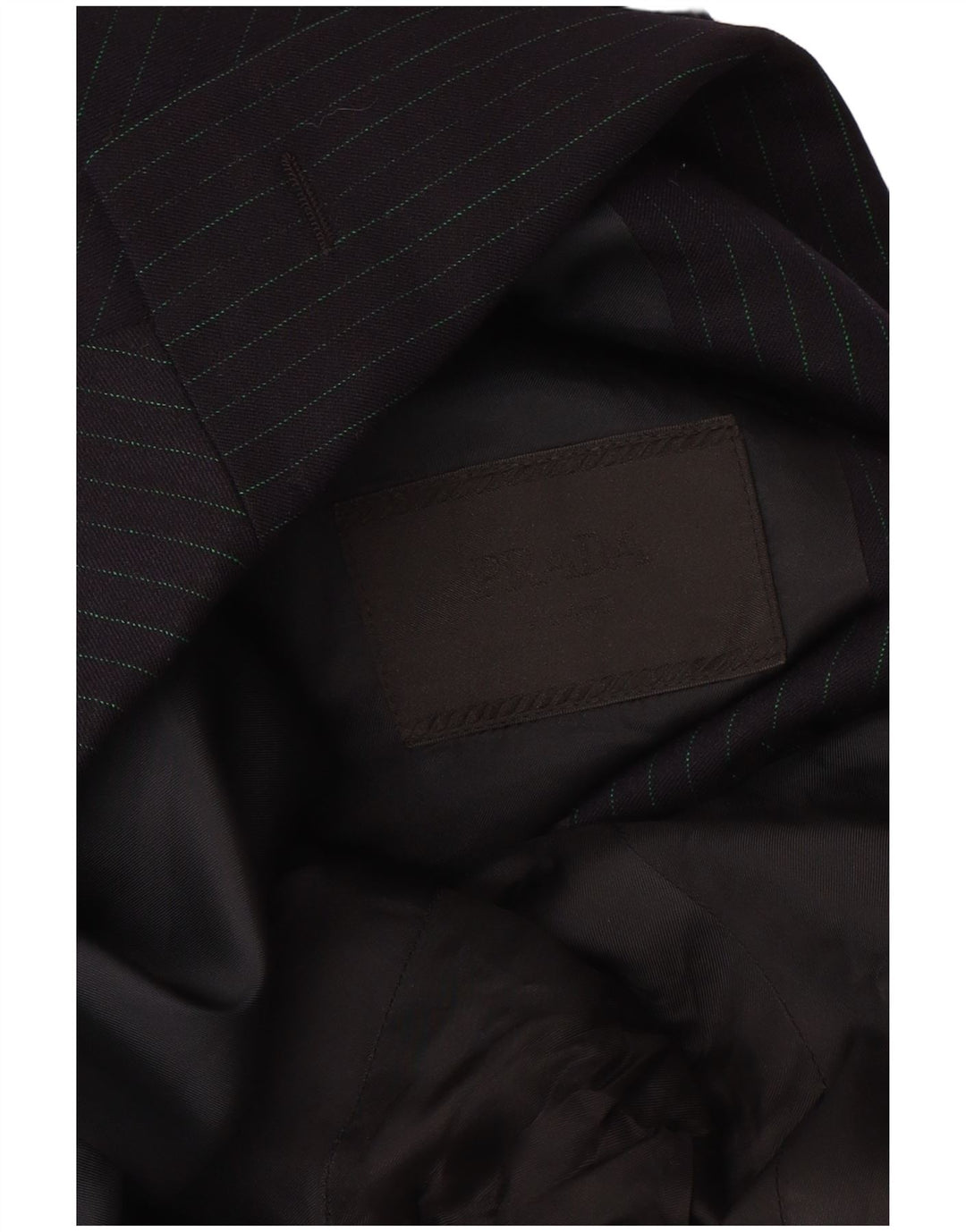 Мужской пиджак Prada с 3 пуговицами, размер 56, 2XL, черный в тонкую полоску из натуральной шерсти