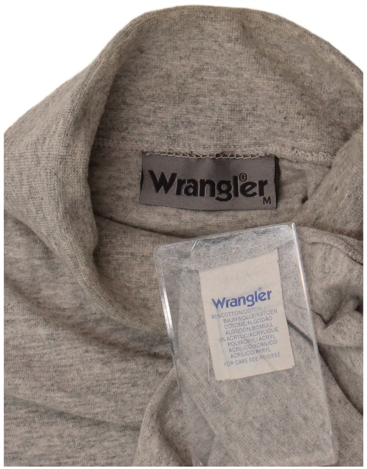 Мужской топ Wrangler с высоким воротником и длинными рукавами, средний серый хлопок