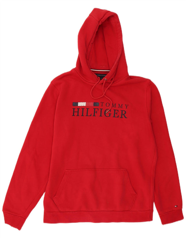 TOMMY HILFIGER Мужской джемпер с капюшоном с рисунком, средний красный