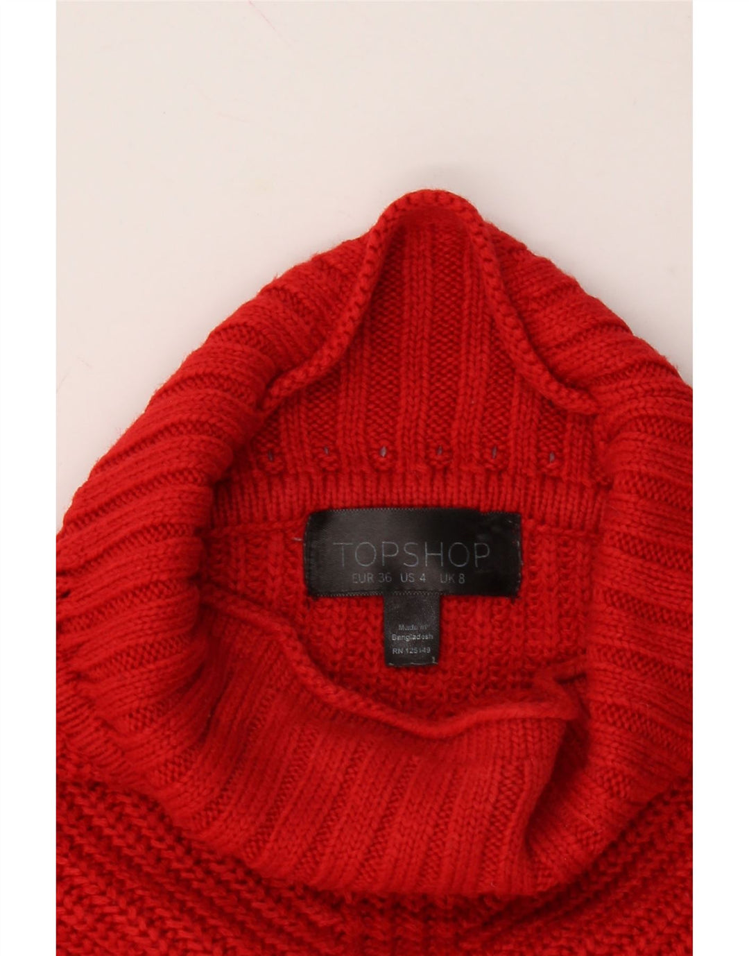 TOPSHOP Womens Oversized Turtle Neck Jumper Sweater UK 8 Small  Red Vintage Topshop and Second-Hand Topshop from Messina Hembry 