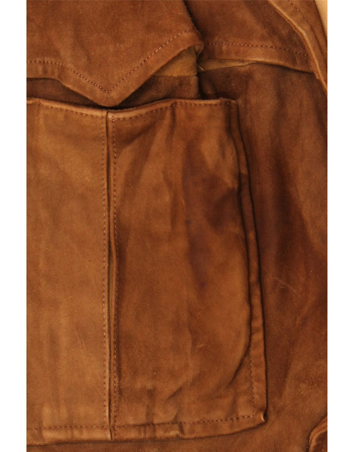 Винтажная женская замшевая куртка IT 52 2XL Коричневая замша