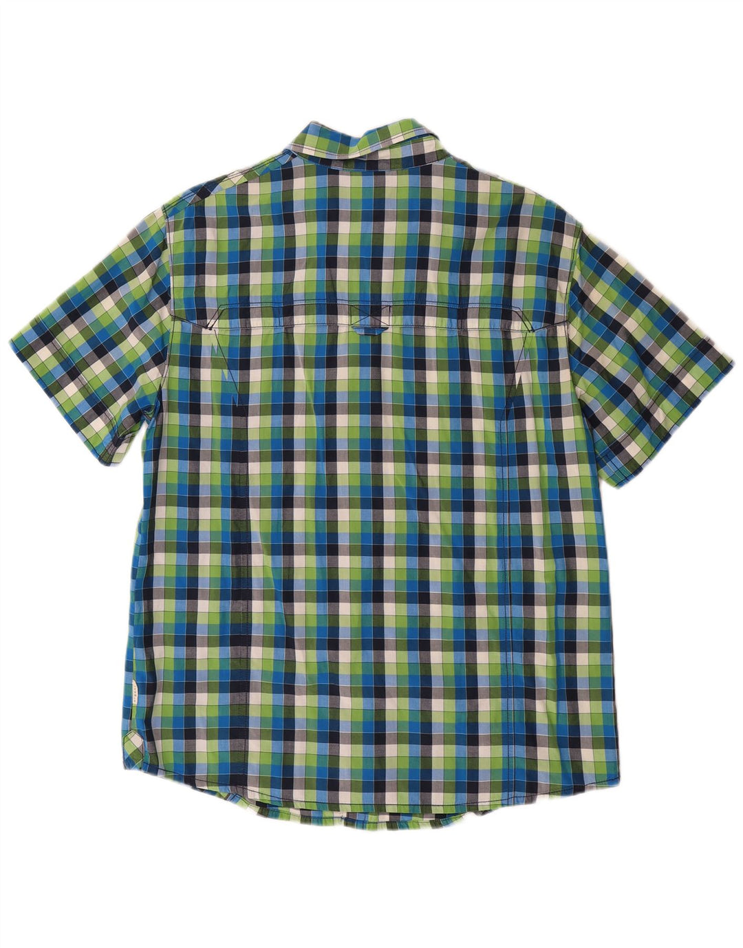 Мужская рубашка с коротким рукавом JACK WOLFSKIN, Великобритания, 40/42, большая синяя клетка, хлопок