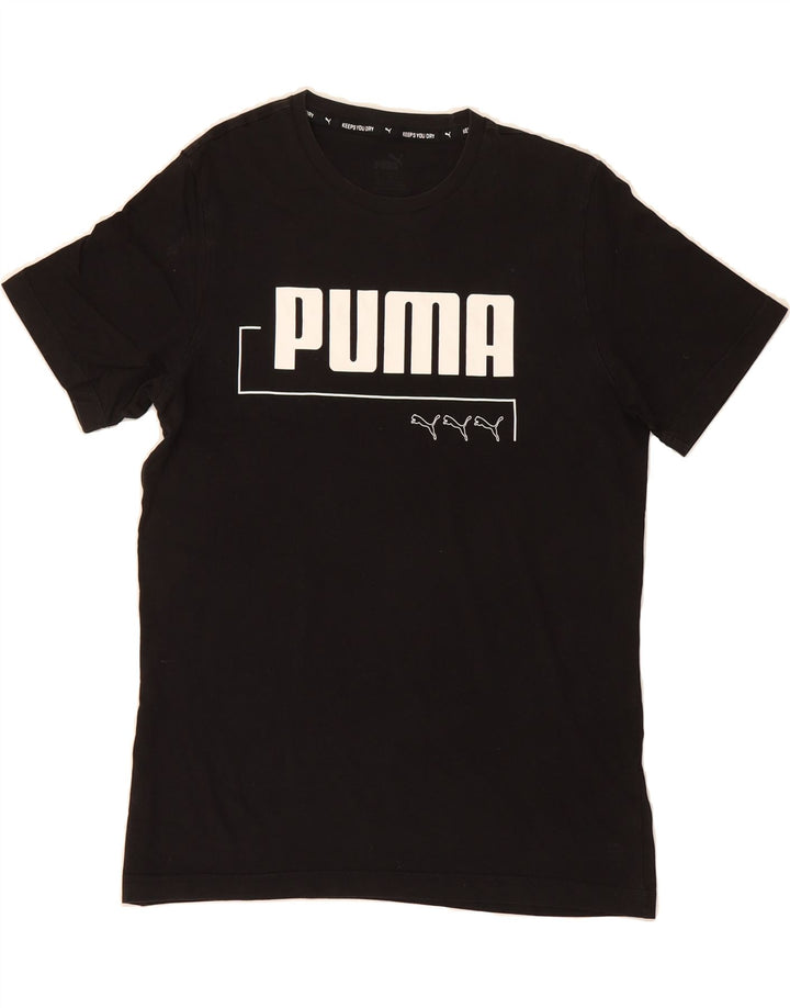 PUMA Mens Graphic T-Shirt Top Small Black Vintage Puma and Second-Hand Puma from Messina Hembry 