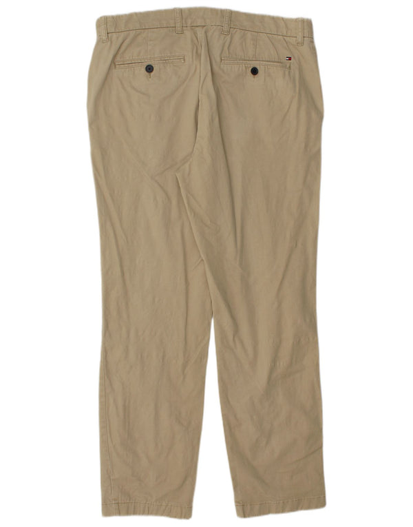 TOMMY HILFIGER Мужские брюки-чиносы приталенного кроя W33 L28 Бежевый хлопок