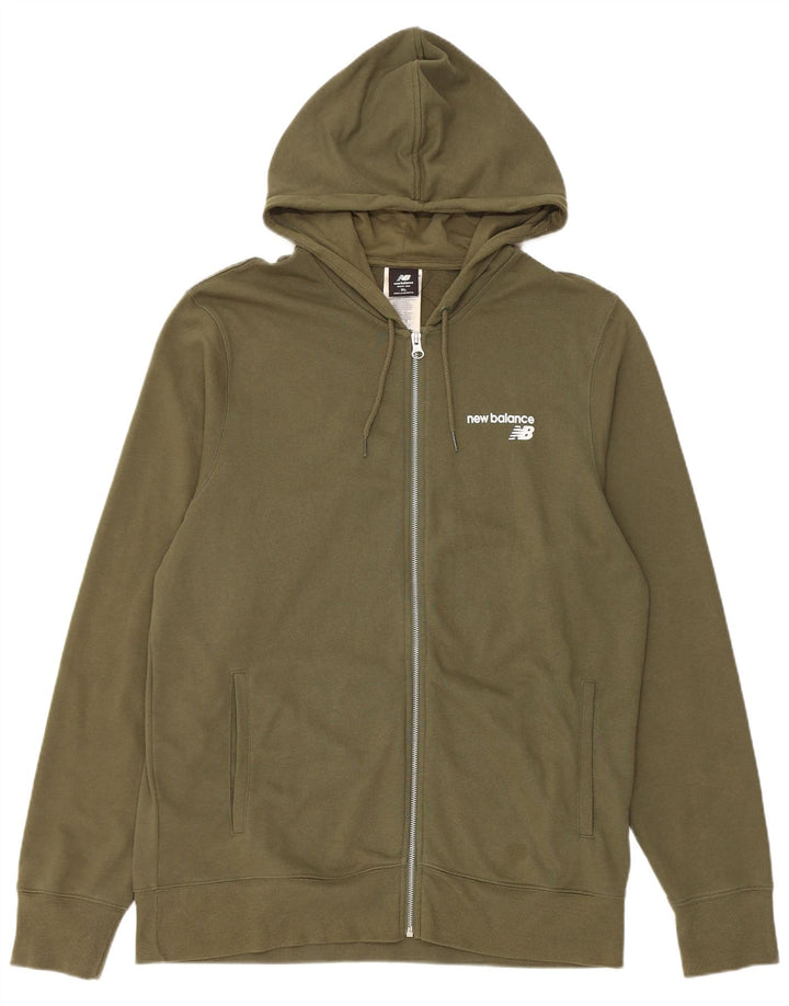 Мужской свитер с капюшоном NEW BALANCE на молнии XL, хлопок цвета хаки