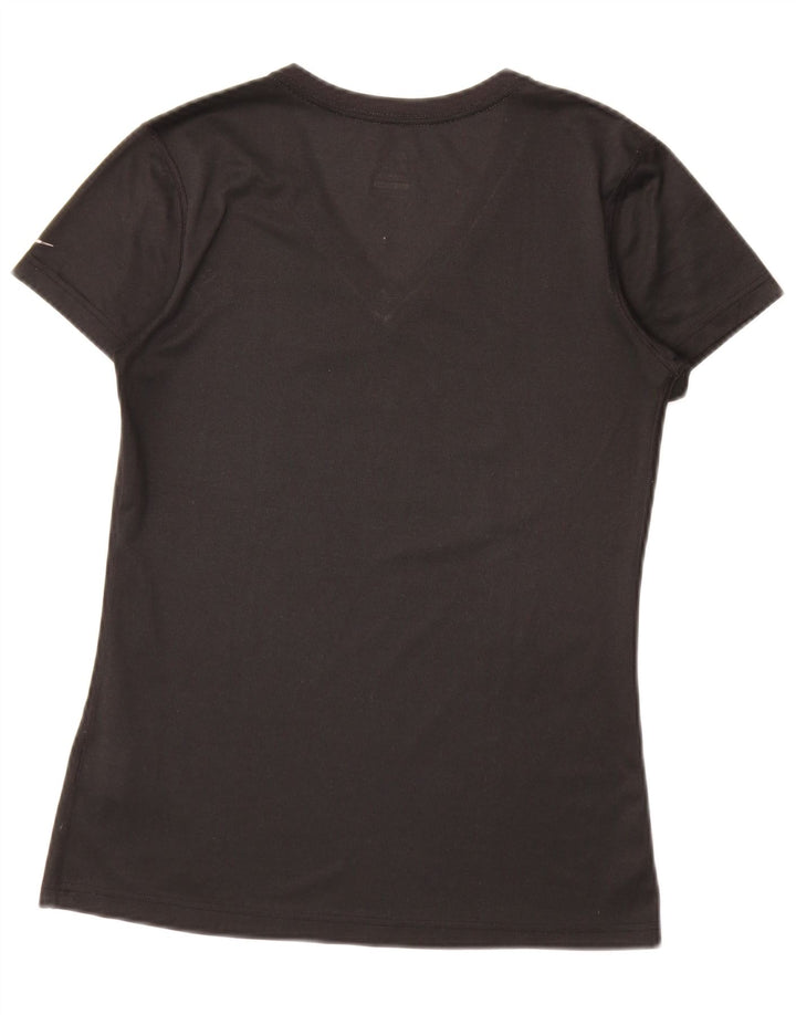 Женская футболка Nike Dri Fit с графическим принтом Top UK 10, маленькая, черная, полиэстер