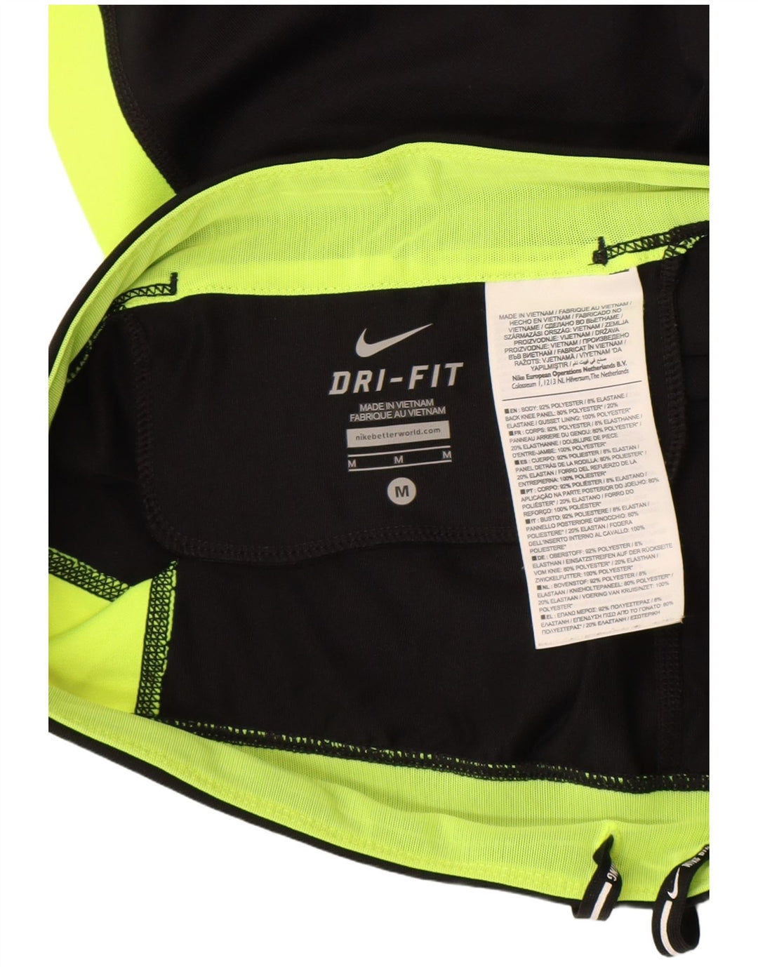 Женские спортивные брюки-капри Nike Dri Fit UK 14, средние черные цветные блоки