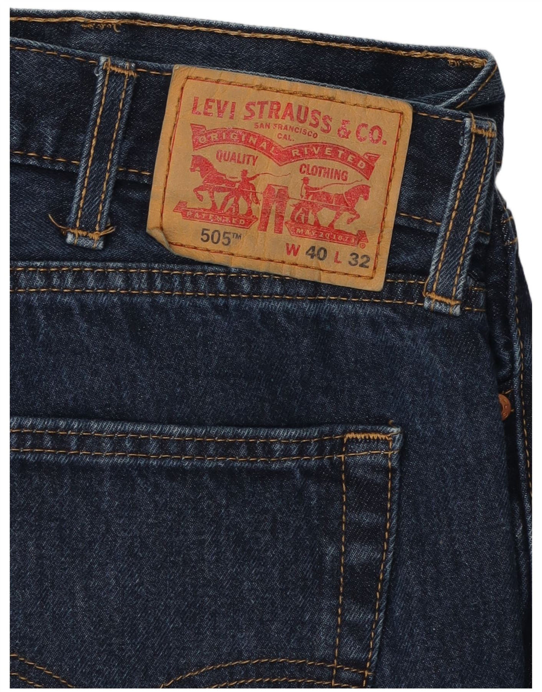 Мужские прямые джинсы Levi's 505 W40 L30 темно-синие, хлопок