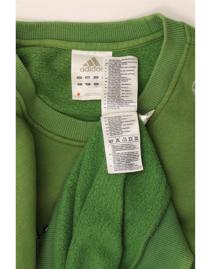 Мужской свитер с рисунком ADIDAS, большой зеленый хлопковый джемпер
