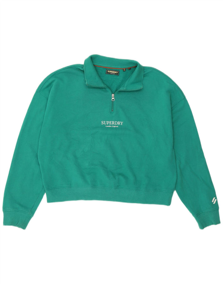 Женский джемпер оверсайз с рисунком Superdry UK 10, маленький зеленый