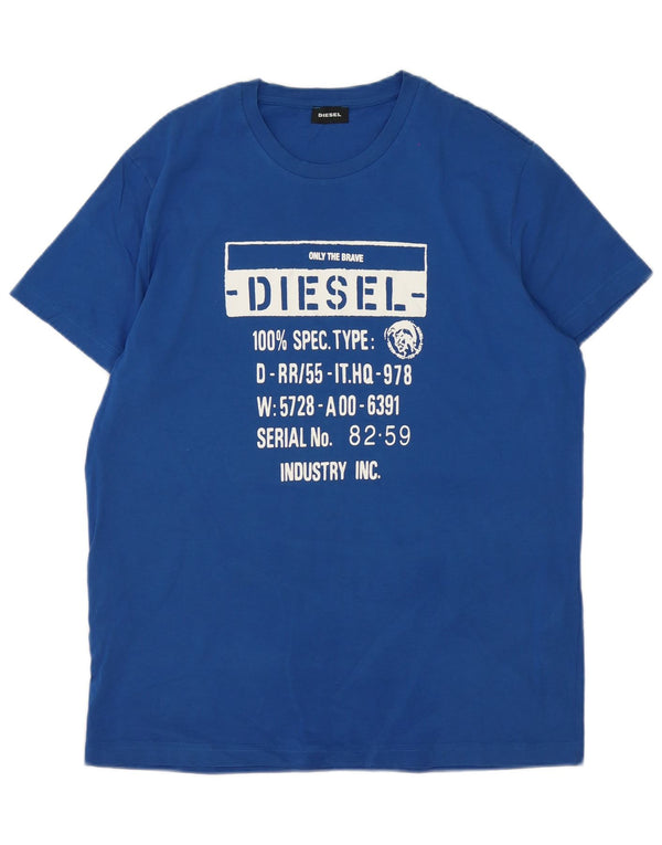 Мужская футболка с рисунком Diesel Top XL, синяя, хлопок