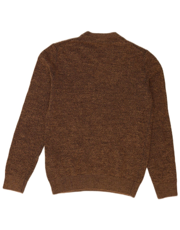 Trussardi Jeans Womens Crew Neck Jumper Sweater UK 14 Large Brown Flecked