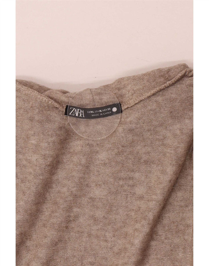 Женская блузка с высоким воротником Zara Top UK 18 XL Коричневый