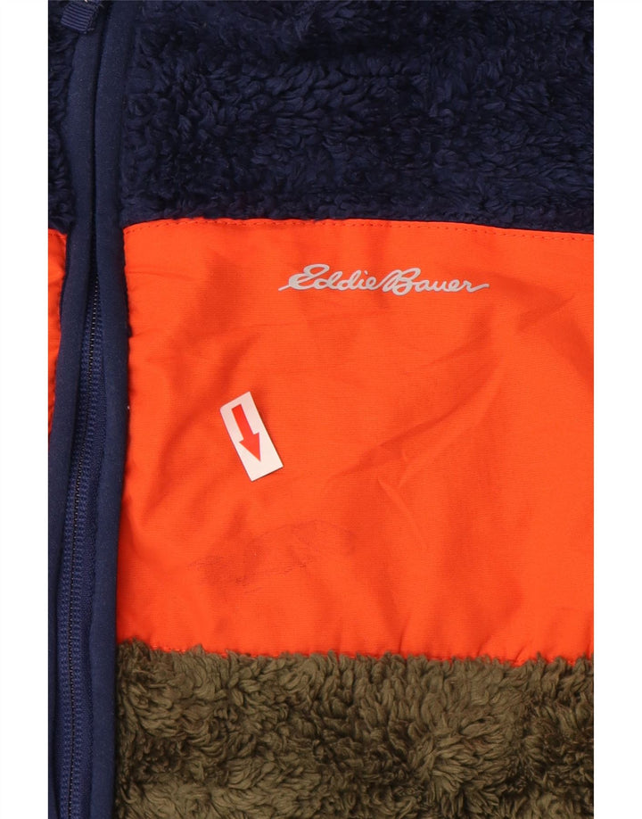 Флисовая куртка Eddie Bauer для мальчиков 10–11 лет, средний темно-синий с цветными блоками