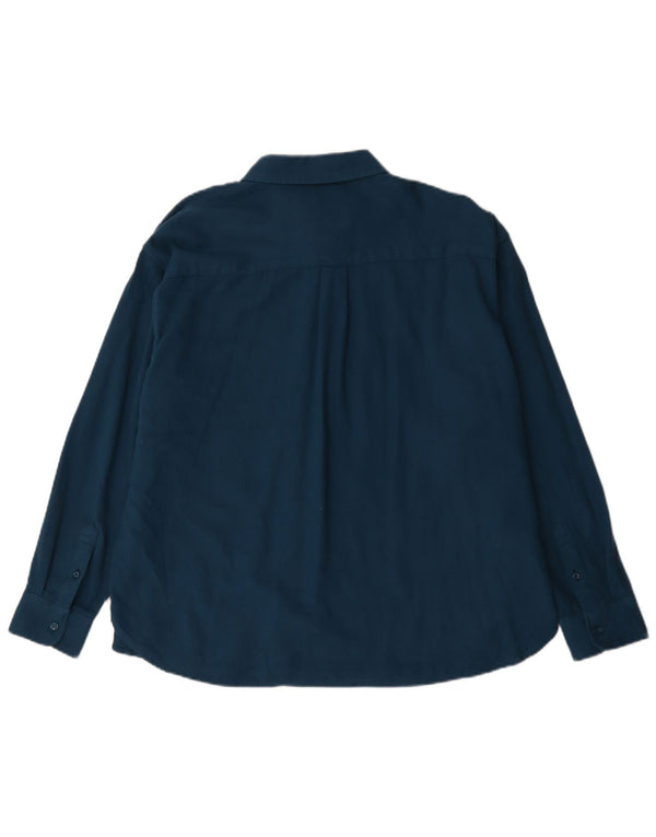 Crew Clothing Женская рубашка свободного кроя UK 16, большой синий хлопок